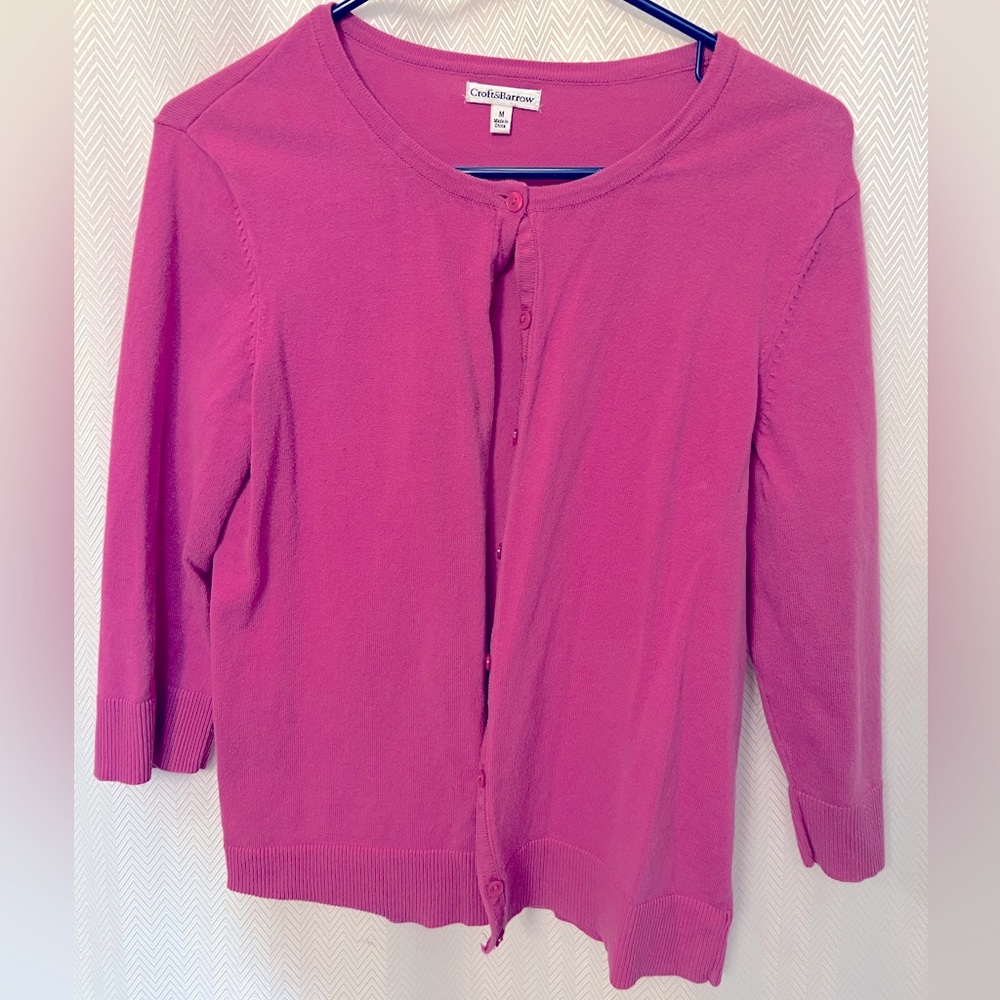 Pink Croft and Barrow Cardigan M